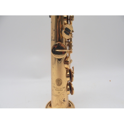 289 - YANAGISAWA Elimona soprano saxophone serial number 00119353 JAPAN with fitted case