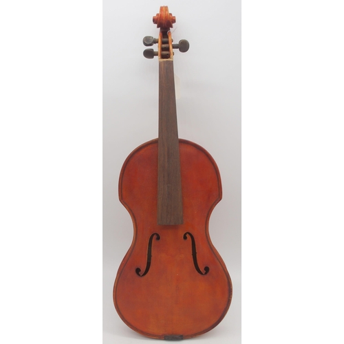 294 - ALEXANDER YOUNGSON a medieval style one piece back violin 35cm bearing label to the interior ALEXAND... 