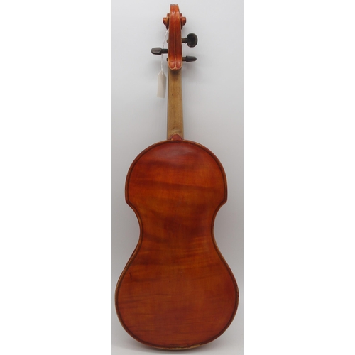 294 - ALEXANDER YOUNGSON a medieval style one piece back violin 35cm bearing label to the interior ALEXAND... 