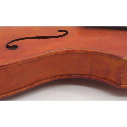 294 - ALEXANDER YOUNGSON a medieval style one piece back violin 35cm bearing label to the interior ALEXAND... 