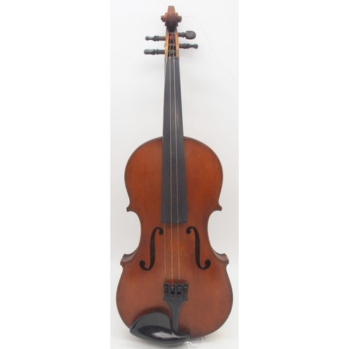 295 - A two piece back violin 35cm