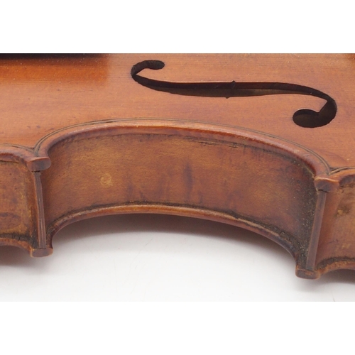 295 - A two piece back violin 35cm