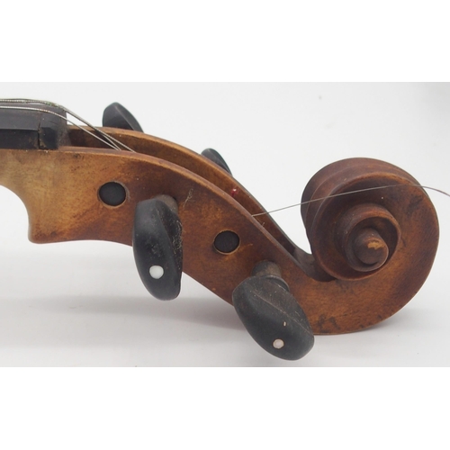 295 - A two piece back violin 35cm