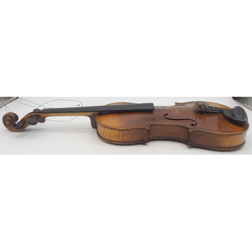 297 - A two piece back violin 35.5cm 