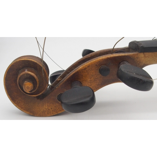 297 - A two piece back violin 35.5cm 