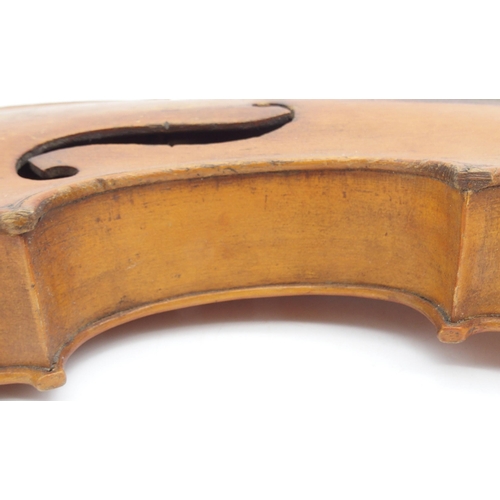 302 - A part one piece back violin 34cm 