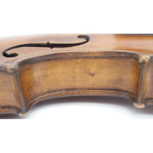 306 - A two piece back violin 35cm 