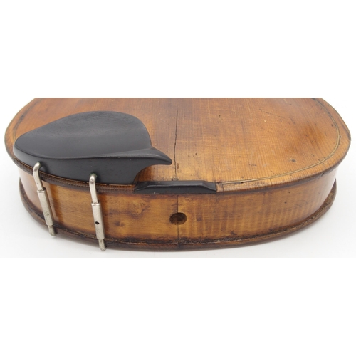 306 - A two piece back violin 35cm 