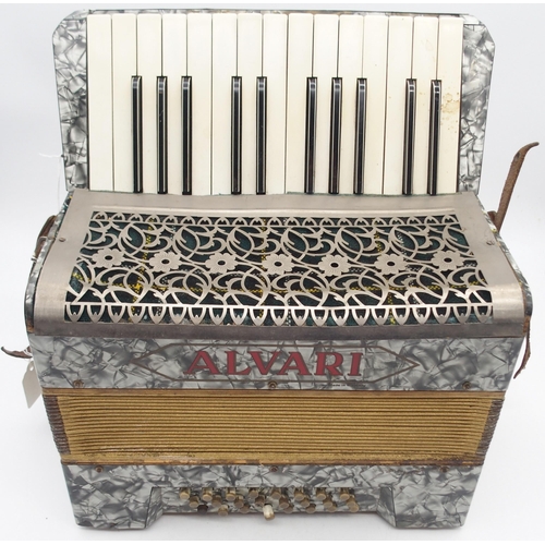 312 - An Alvari 24 bass 25 key piano accordion together with a Sicilian flat back mandolin by Afredo Alber... 