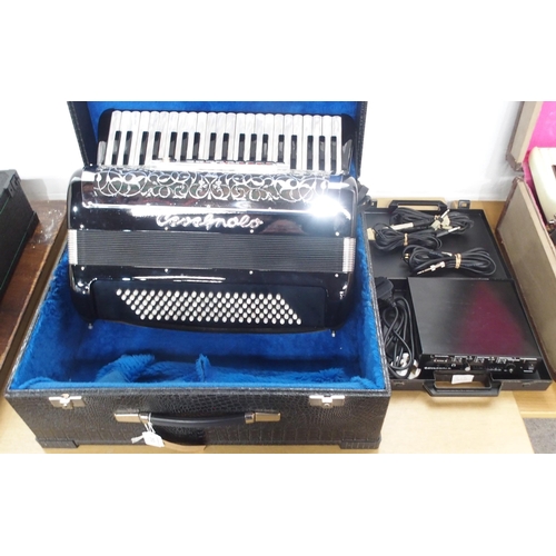 313 - A Cavognolo Odysee reedless 120 bass 41 key piano accordion serial number 45602 together with a Cavo... 