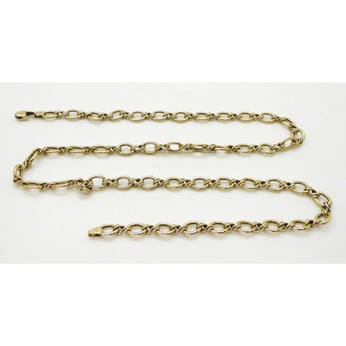 706 - A 9ct gold fancy link chain, length 61cm, weight 17.3gms