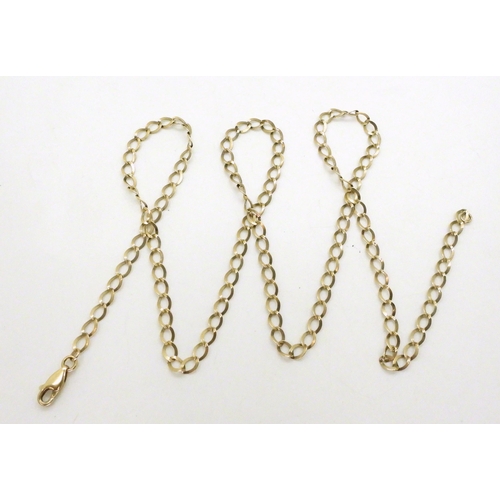 707 - A 9ct gold curb chain necklace, length 61cm, weight 6.5gms