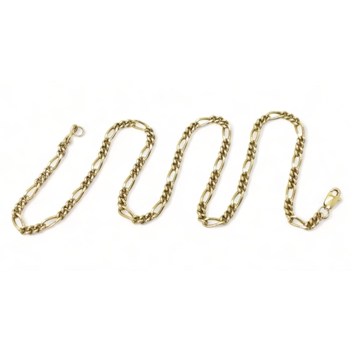 709 - A 9ct gold figaro chain, length 41cm, weight 12.7gms
