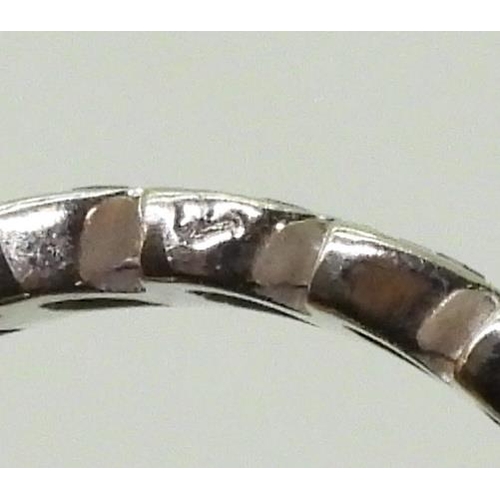 725 - An unusual French 18ct gold, leaf design full eternity ring set with estimated approx 0.40cts of dia... 