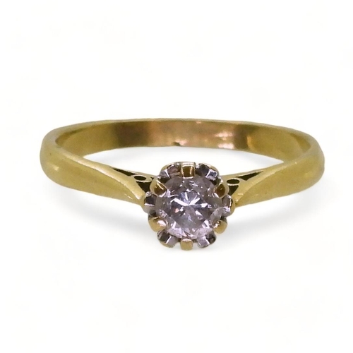 735 - An 18ct gold diamond solitaire of estimated approx 0.25cts, finger size O, weight 2.7gms