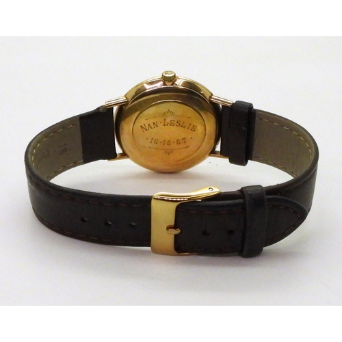 742 - A 9ct gold gents Omega watch, hallmarked Birmingham 1966, with inscription verso dated 1967, movemen... 