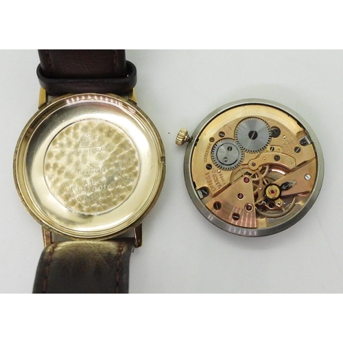 742 - A 9ct gold gents Omega watch, hallmarked Birmingham 1966, with inscription verso dated 1967, movemen... 