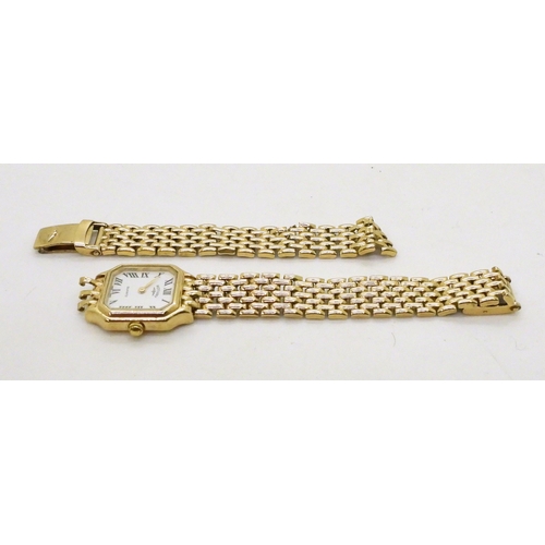 766 - A 9ct gold ladies Rotary watch and strap (strap AF) weight including mechanism 19.9gms