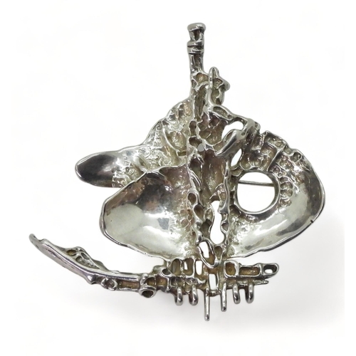 773 - A large silver Modernist brooch by Juhls of Norway, dimensions 7cm x 7cm, weight 38.3gms