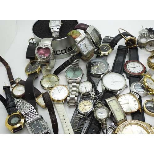 799 - A Smiths vintage marcasite watch, together with a collection of fashion watches to include Sekonda, ... 