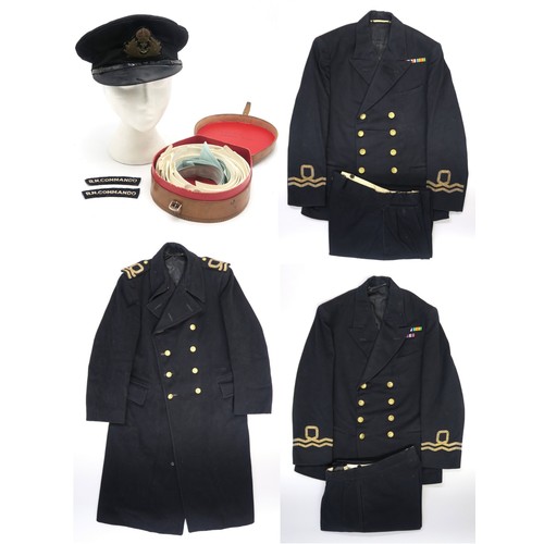 2559 - AN ATTRIBUTED WW2 NAVAL LIEUTENANT'S No. 1 DRESS UNIFORMComprising peaked cap with bullion-embroider... 