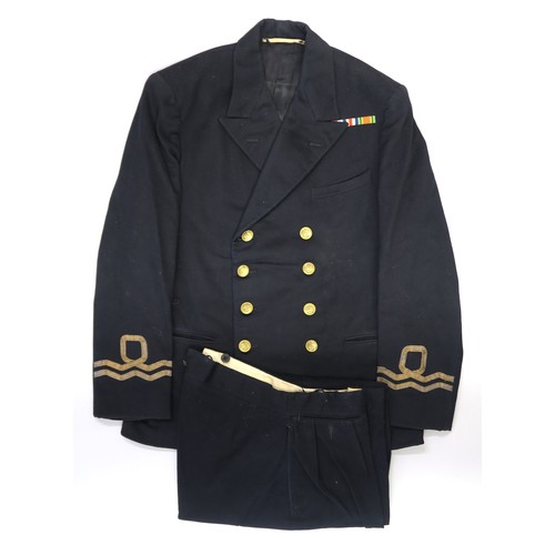 2559 - AN ATTRIBUTED WW2 NAVAL LIEUTENANT'S No. 1 DRESS UNIFORMComprising peaked cap with bullion-embroider... 