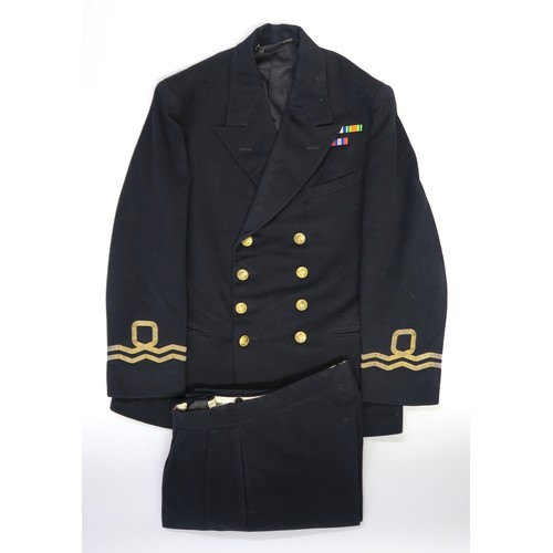 2559 - AN ATTRIBUTED WW2 NAVAL LIEUTENANT'S No. 1 DRESS UNIFORMComprising peaked cap with bullion-embroider... 