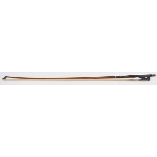 309E - A white metal mounted violin bow 59 grams 