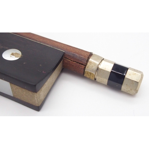 309G - A violin bow 71 grams with inscribed maker's mark SAXONIA