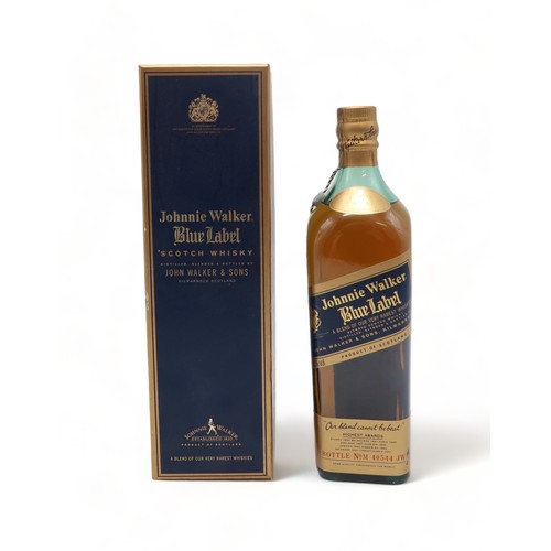 2637 - JOHNNIE WALKER BLUE LABEL 75CL BLENDED WHISKYbottle no. M40544JW, 43% ABV, cased... 