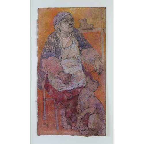 3039 - ANDA PATERSON RSW RGI (SCOTTISH 1935-2022)CAFE OF THE THREE ORANGESWatercolour and acrylic, signed l... 