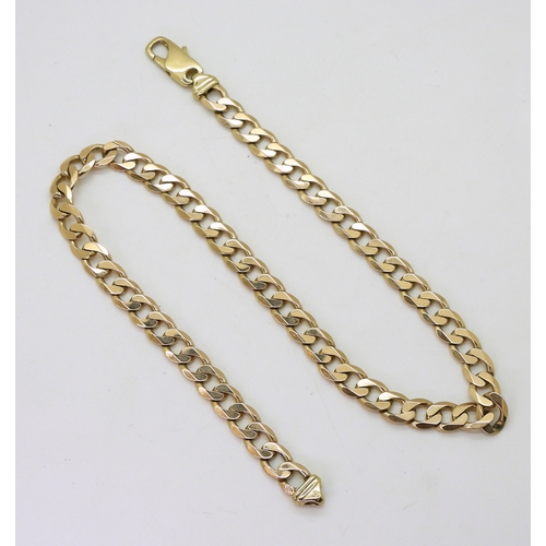 2818 - A 9CT ROSE GOLD CURB CHAINlength 42.5cm, width 8.2mm, weight 40.1gms