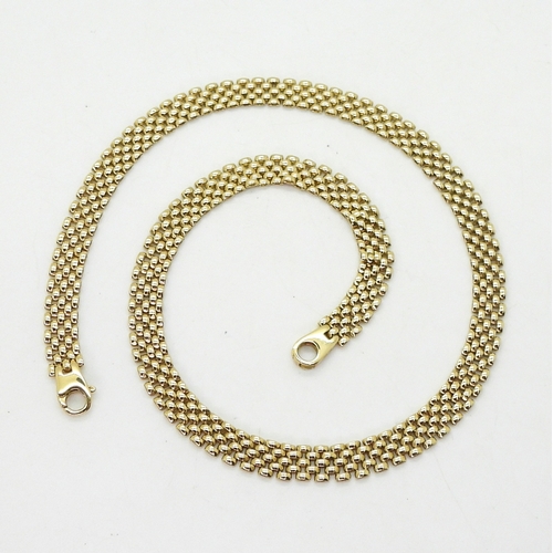 2828 - AN 18CT BLOCK PATTERN CHAINlength of the necklace 43.5cm, weight 28.2gms