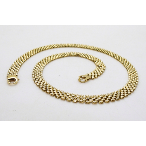 2828 - AN 18CT BLOCK PATTERN CHAINlength of the necklace 43.5cm, weight 28.2gms