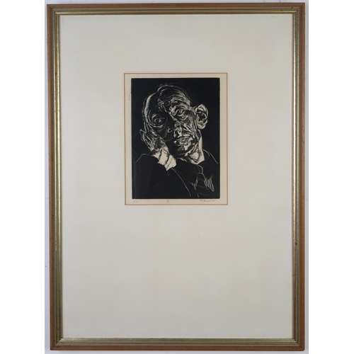 3045 - WILLIAM ARMOUR RSA RSW (SCOTTISH 1903-1979)DAVIEWood engraving, signed, dated 1935, inscribed, numbe... 