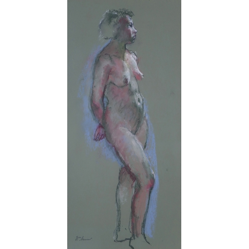 3052 - WILLIAM ARMOUR RSA RSW (SCOTTISH 1903-1979)FIGURE VIPencil and pastel on green paper, signed lower l... 