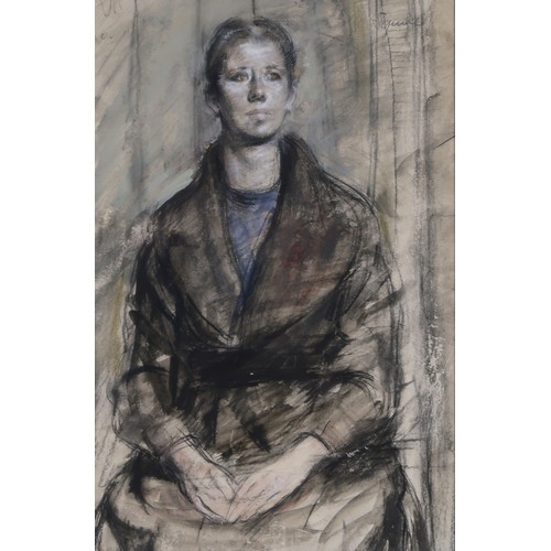 3050 - GEOFFREY SQUIRE ARSA RSW RGI (SCOTTISH 1923-2012)PORTRAIT OF ANDA PATERSONMixed media on paper, sign... 