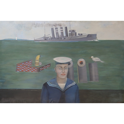 3070 - MICHAEL ROSCHLAU (GERMAN B.1942)MARINEOil on canvas, signed lower right, dated (19)72, 90 x 137cm (3... 