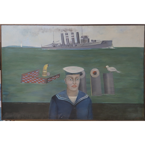 3070 - MICHAEL ROSCHLAU (GERMAN B.1942)MARINEOil on canvas, signed lower right, dated (19)72, 90 x 137cm (3... 