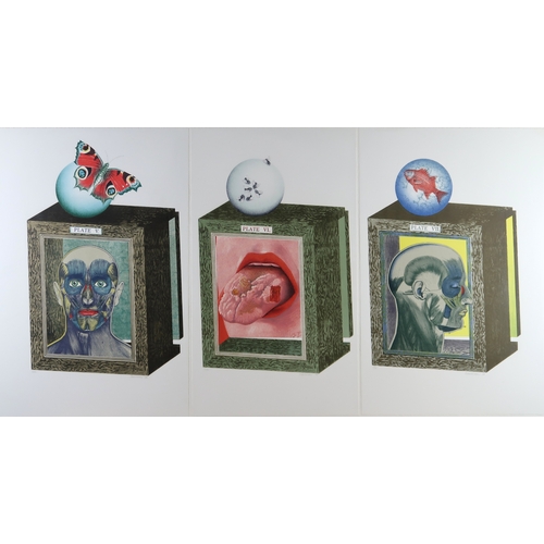 3072 - MICHAEL ROSCHLAU (GERMAN B.1942)SURREAL TRIPTYCH (1984)Mixed media prints (x3), signed in pencil, ed... 