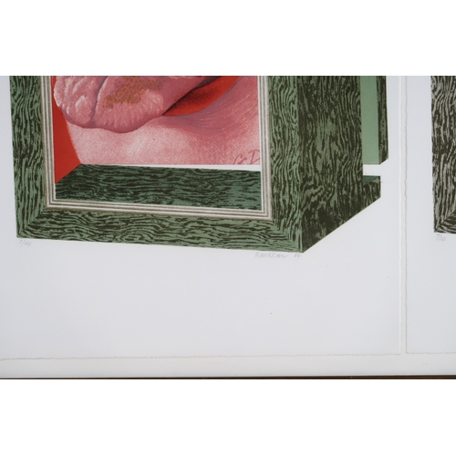 3072 - MICHAEL ROSCHLAU (GERMAN B.1942)SURREAL TRIPTYCH (1984)Mixed media prints (x3), signed in pencil, ed... 