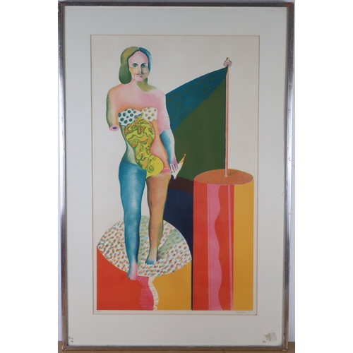 3075 - MICHAEL ROSCHLAU (GERMAN B.1942)PLATFORM IILithograph, signed in pencil, dated (19)70, ed. 12, 74.5 ... 