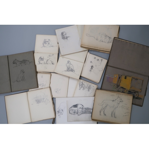 3078 - JOHN MURRAY THOMSON RSA (SCOTTISH 1885-1974)A QUANTITY OF SKETCHBOOKS, mostly animals/birds/landscap... 