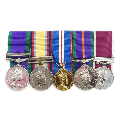 2560 - A GULF WAR MEDAL GROUP OF FIVEAwarded to Warrant Officer Class 2 Gary Robert Miller, Army Air Corps,... 