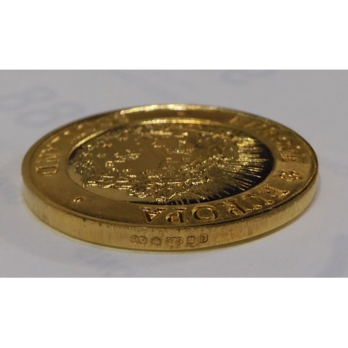 233 - SCOTLAND a rare gold commemorative 200 ECU coin 1992Obverse - Neptune and Europa flanking a global r... 