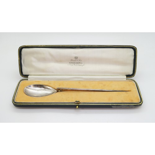 2514 - A TRAPRAIN REPLICA ROMAN SPOONby Brook & Son, Edinburgh 1928, with elongated shell bowl engraved... 