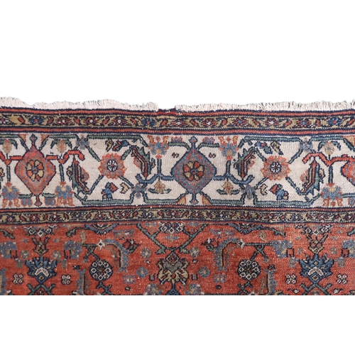 2139 - A LARGE BLUE GROUND HAMADAN CARPET with cream diamond central medallion on geometric floral pat... 