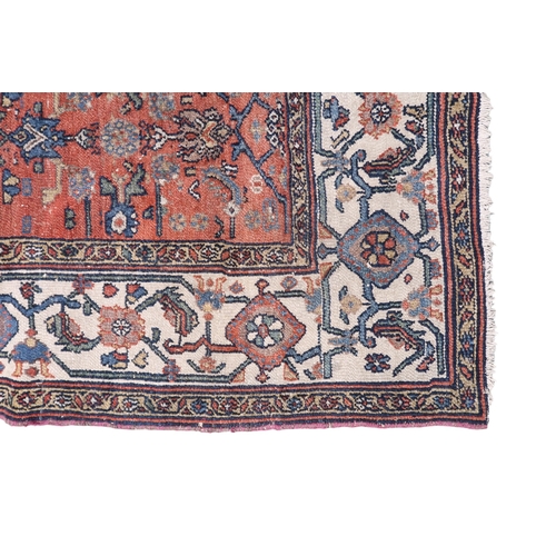 2139 - A LARGE BLUE GROUND HAMADAN CARPET with cream diamond central medallion on geometric floral pat... 