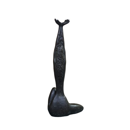 3079 - CONTEMPORARY SCHOOL FEMALE NUDE IN YOGA POSE Bronze, 110 cm