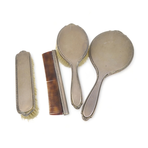 365 - A four piece silver dressing set, by Adie Brothers Ltd, Birmingham 1958 (4)